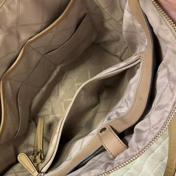 EUC Michael Kors Sullivan Top-Zip Tote Bag Tan Classic Chic Business Purse - Picture 7 of 15